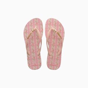 LoveShackFancy x Havaianas Women's Strawberry Macaroon Pink Flip Flops Size 9/10